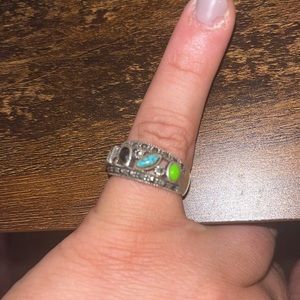 Turquoise/tanzanite sterling silver ring - womens size 9